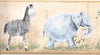 Safari Jungle Animals for the Baby's Room on Beige Wallpaper Border - all4wallswall-paper