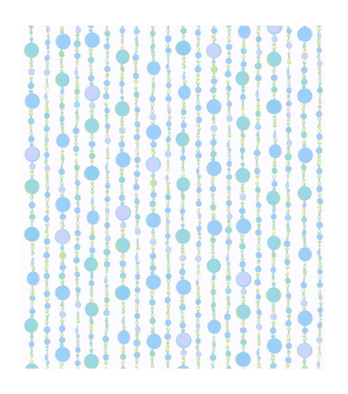 Candice Olson Girls Sparkle Beaded Curtain in Blue and Aqua Wallpaper - all4wallswall-paper
