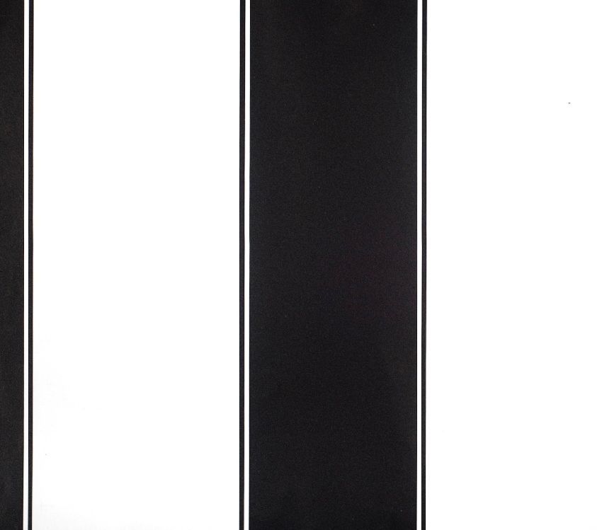 Wide Black And White Stripe With Thin Black Accent Stripe Wallpaper - all4wallswall-paper