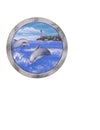 A Vision of Dolphins out the Porthole Prepasted Wallpaper Mural - all4wallswall-paper