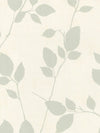 Modern Grey - Blue Leaves and Branches on Off White Wallpaper - all4wallswall-paper