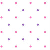 Pretty in Pink and Girly Purple Polka Dots on White Wallpaper - all4wallswall-paper
