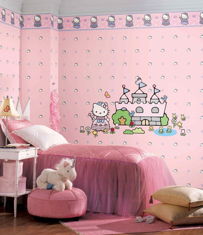 Hello Kitty Princess on Sure Strip Wallpaper Border - all4wallswall-paper