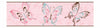 Modern Pink, Brown, Teal Butterfly Border - all4wallswall-paper