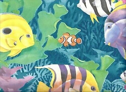 Large 20.5" Fish Baseboard Wallpaper Border - all4wallswall-paper