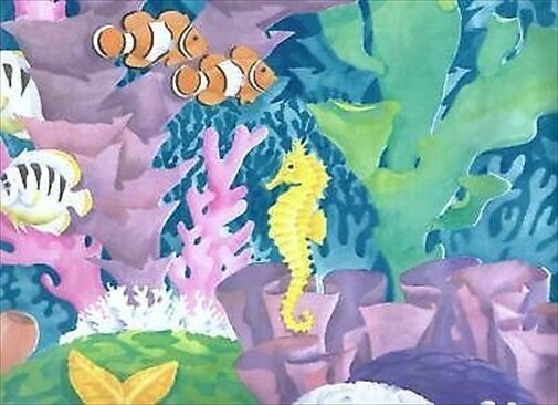 Large 20.5" Fish Baseboard Wallpaper Border - all4wallswall-paper