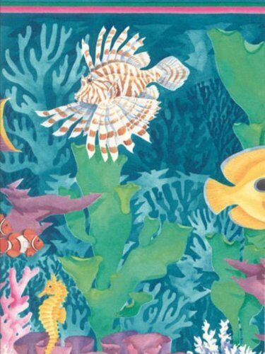 Large 20.5" Fish Baseboard Wallpaper Border - all4wallswall-paper