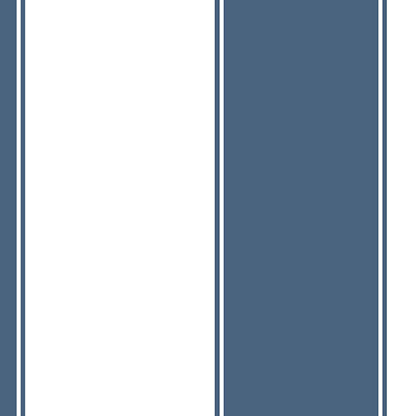 Cape Cod Blue and White Stripe with Thin Blue Accent Stripe Wallpaper - all4wallswall-paper