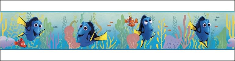 Disney Dory & Nemo in the Aqua Sea on Sure Strip Wallpaper Border - all4wallswall-paper