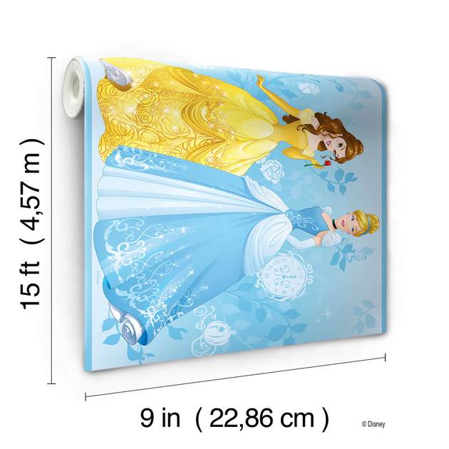 Disney Princess - Princesses on Light Blue Sure Strip Wallpaper Border - all4wallswall-paper
