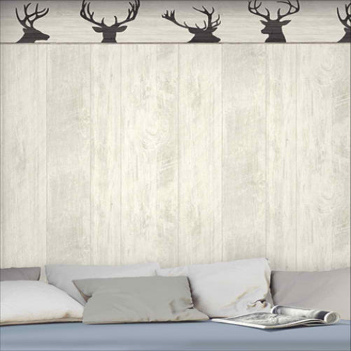 Rough Cut Wood with a White Wash on Sure Strip Wallpaper