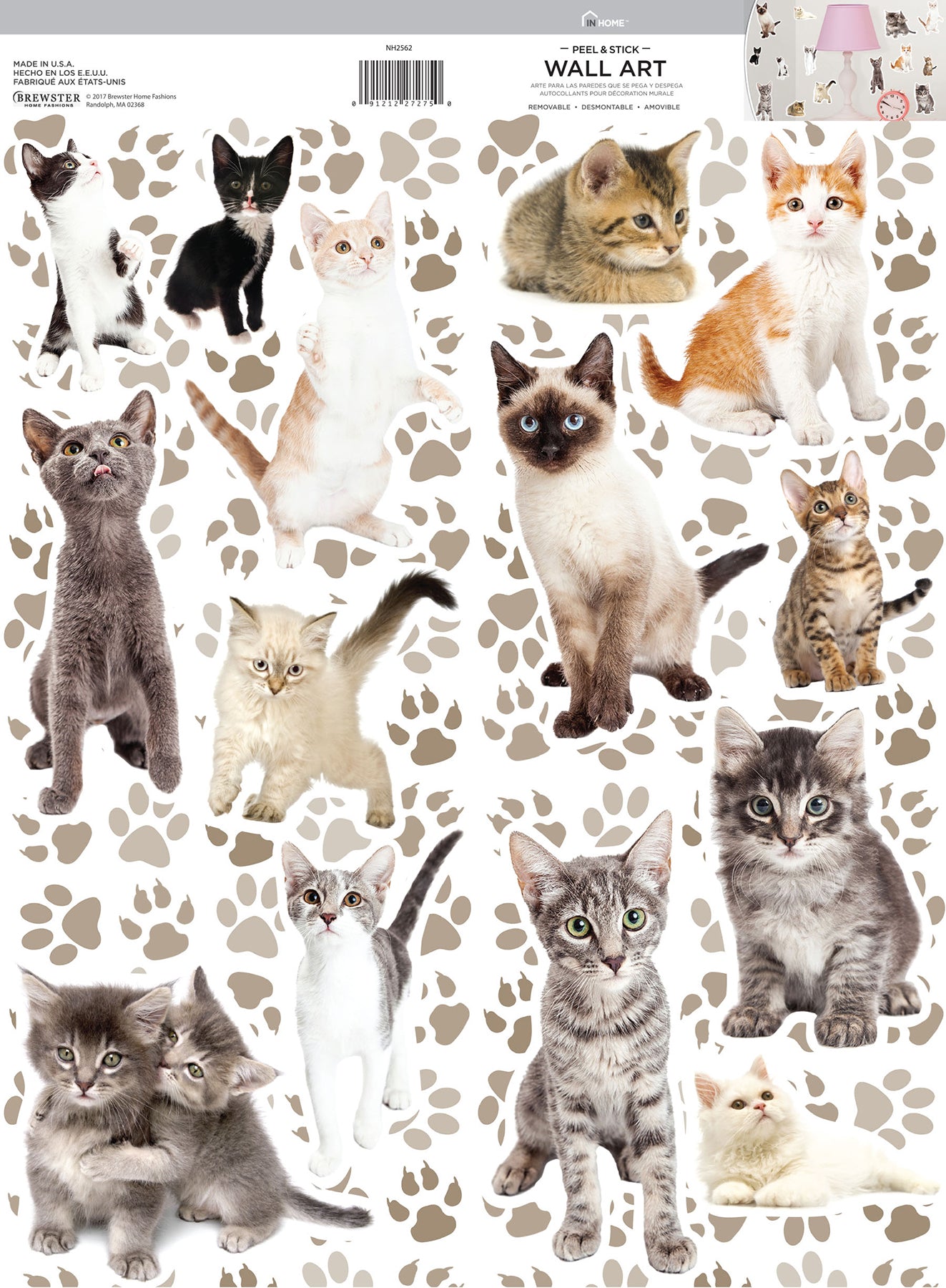 Multiple Cats Peel and Stick Mural Appliques - all4wallswall-paper