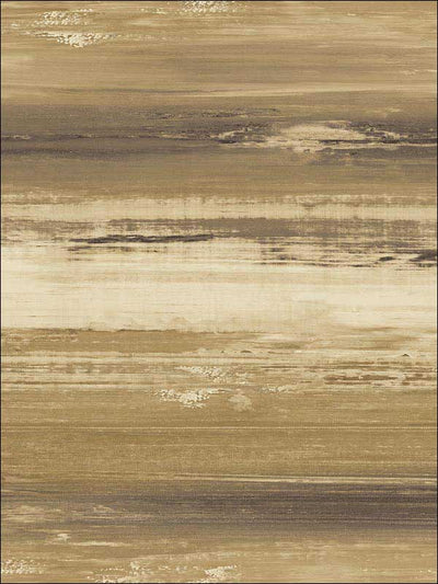 Golden Watercolor Sunset Stripes with Sheen on Unpasted Wallpaper