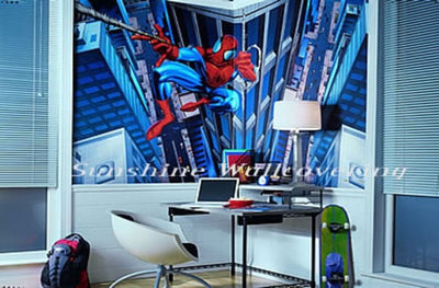 Spiderman 10.5 ft Wide x 6 ft High Mural on Sure Strip Wallpaper - all4wallswall-paper