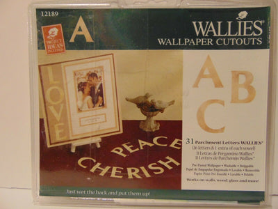 Alphabet Parchment Letters Cutouts Prepasted Wallies - all4wallswall-paper