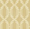 Golden Beige and White Geometric Lattice Stripe on Sure Strip Wallpaper - all4wallswall-paper
