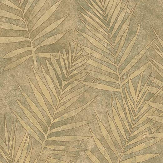 Shiney Gold Palm Leaves on Formal Unpasted Wallpaper - all4wallswall-paper