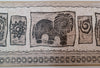 Aztec Drawings Zebra & Lion with Gold Edge Wallpaper Border