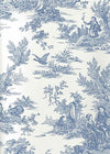 Blue & Soft White Colonial Toile Sure Strip Wallpaper - all4wallswall-paper