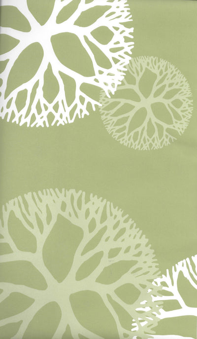 Floating Coral in a Lime Green Mist on Nextwall Wallpaper - all4wallswall-paper