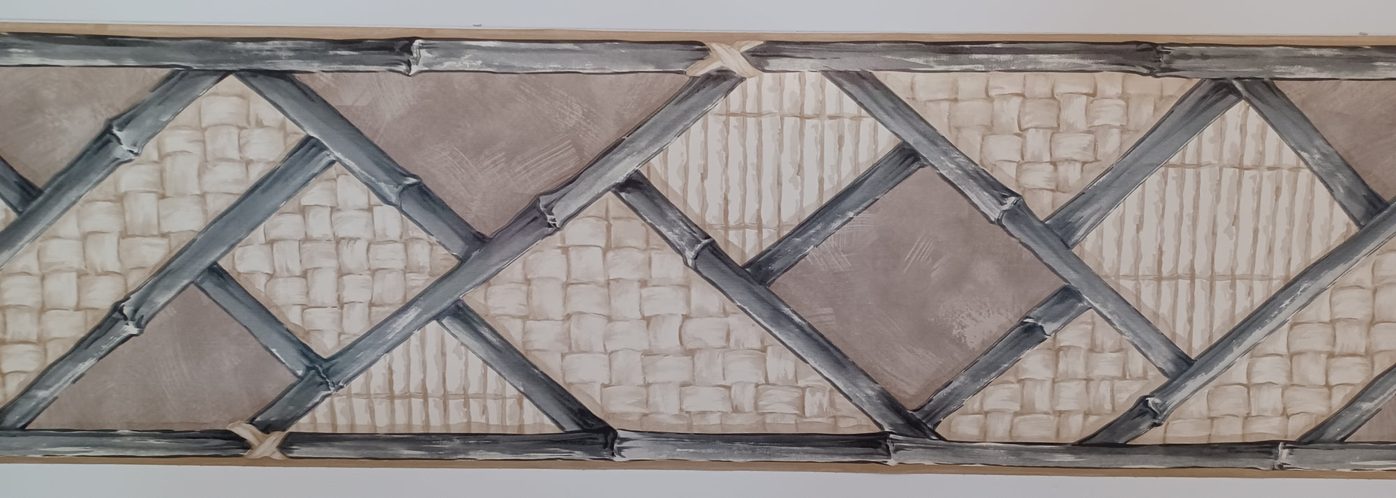 Bamboo Shoots with Basket Weave Wallpaper Border