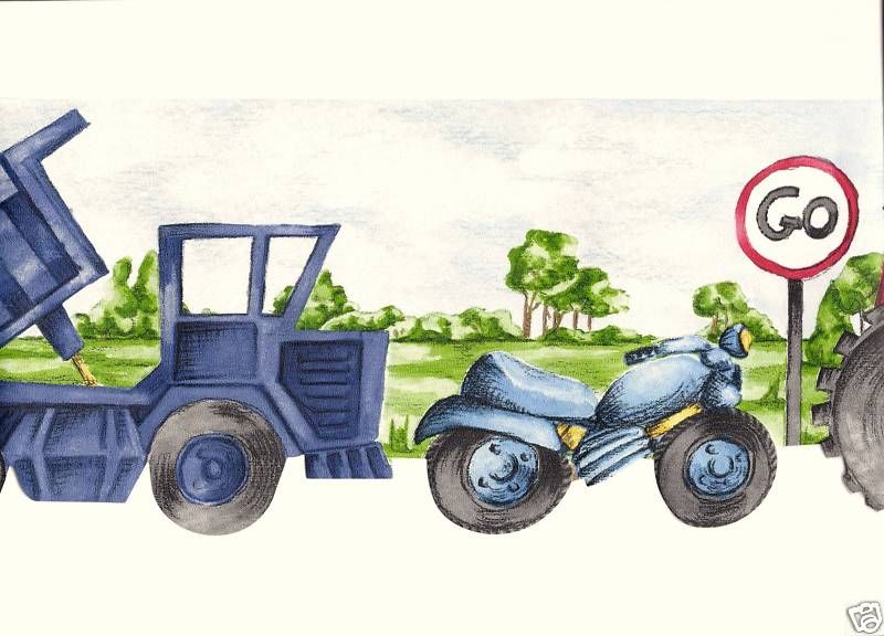 Primary Colored Cars for Boys Laser Cut Wallpaper Border - all4wallswall-paper