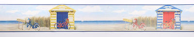 Beach Cabanas on Sure Strip Wallpaper Border - all4wallswall-paper