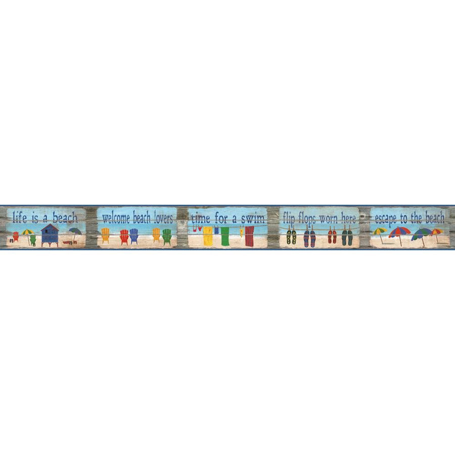 Beach House Rules on Sure Strip Wallpaper Border - all4wallswall-paper