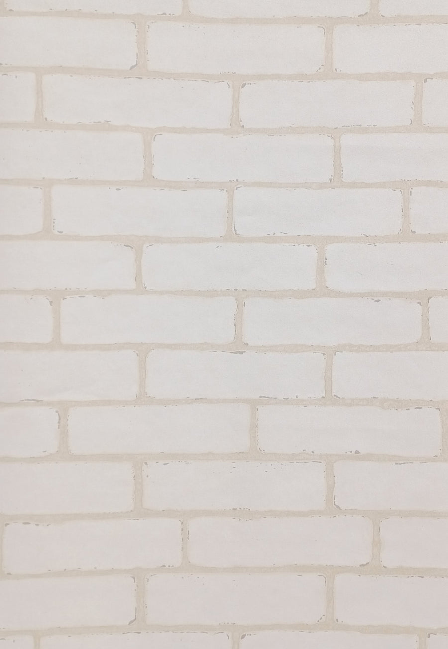 Light Cream Brick with Tan Grout Wallpaper