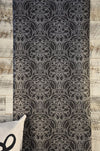 High Design Silver Bold Damask Pattern on Black Wallpaper - all4wallswall-paper