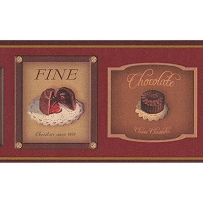 Framed Pictures of Chocolate Candy Retro Design Wallpaper Border