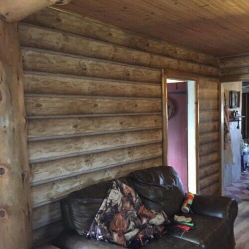 log cabin wallpaper walls