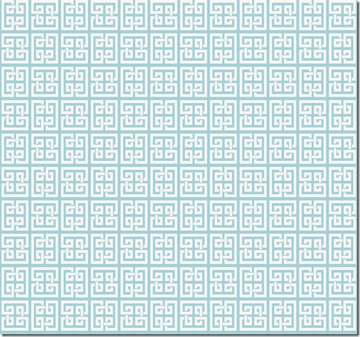 Williamsburg Geometric Soft White Greek Key on Lt. Turquoise Wallpaper - all4wallswall-paper