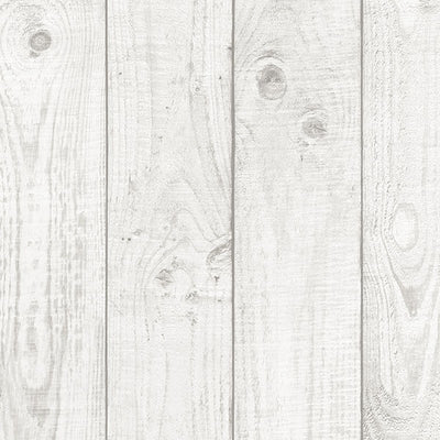 White Faux Wood Grain Planks 3.5" Wide Wallpaper - all4wallswall-paper