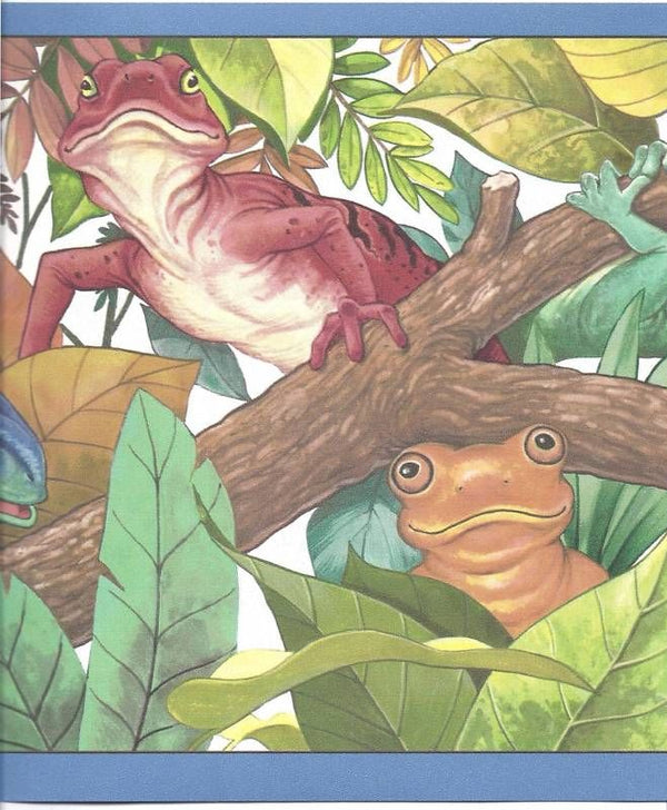 Colorful Lizards in Trees Wallpaper Border CT102151 - All 4 Walls Wallpaper
