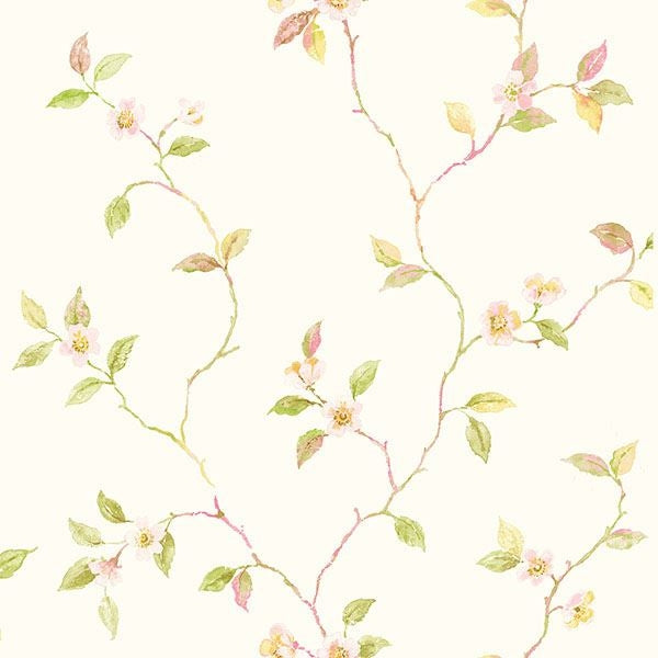 Coastal Waters Dogwood Trail Pink Easy Walls Wallpaper - all4wallswall-paper