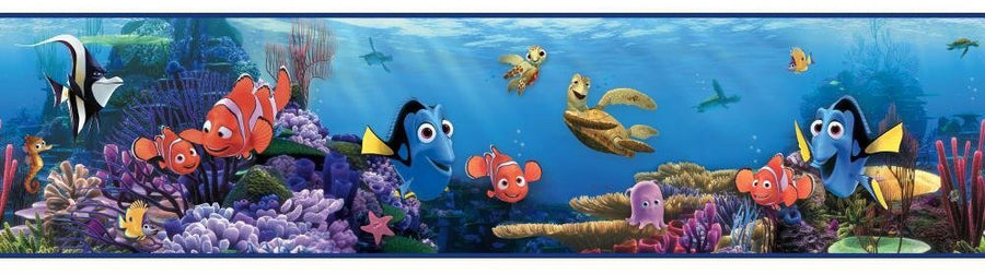 Disney Finding Nemo and Dory in the Blue Sea on Sure Strip Wallpaper Border - all4wallswall-paper