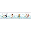 Aqua Disney Fairies with Tinker Bell on Sure Strip Wallpaper Border - all4wallswall-paper