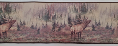 Elk in the Forest Wallpaper Border