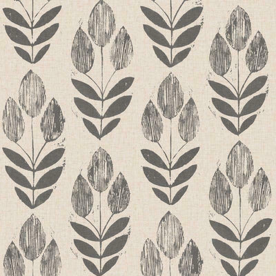 Contemporary Modern Faded Black Leaves on Linen Paste the Wall Wallpaper - all4wallswall-paper