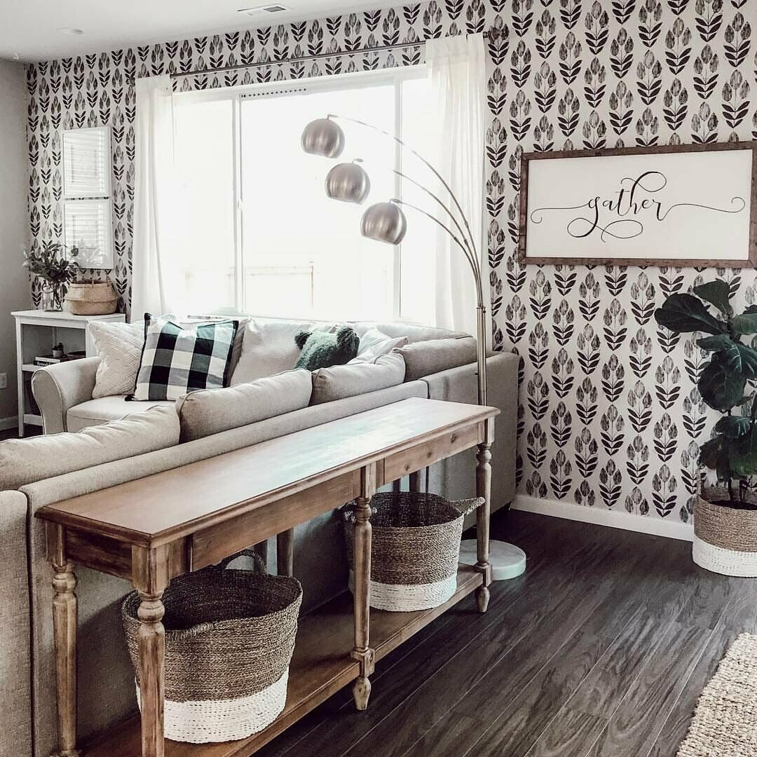 Contemporary Modern Faded Black Leaves on Linen Paste the Wall Wallpaper - all4wallswall-paper