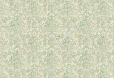 Formal Green and Beige Damask with Glitter on Beige Wallpaper - all4wallswall-paper