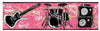 Ready to Rock Band w/ Hot Pink & Black on Sure Strip Wallpaper Border - all4wallswall-paper