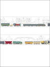 Train on the Track Scenic Baseboard on Sure Strip Mural Wallpaper Border - all4wallswall-paper