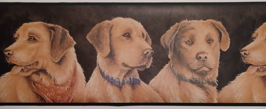 Country Golden Retriever Dogs Wallpaper Border