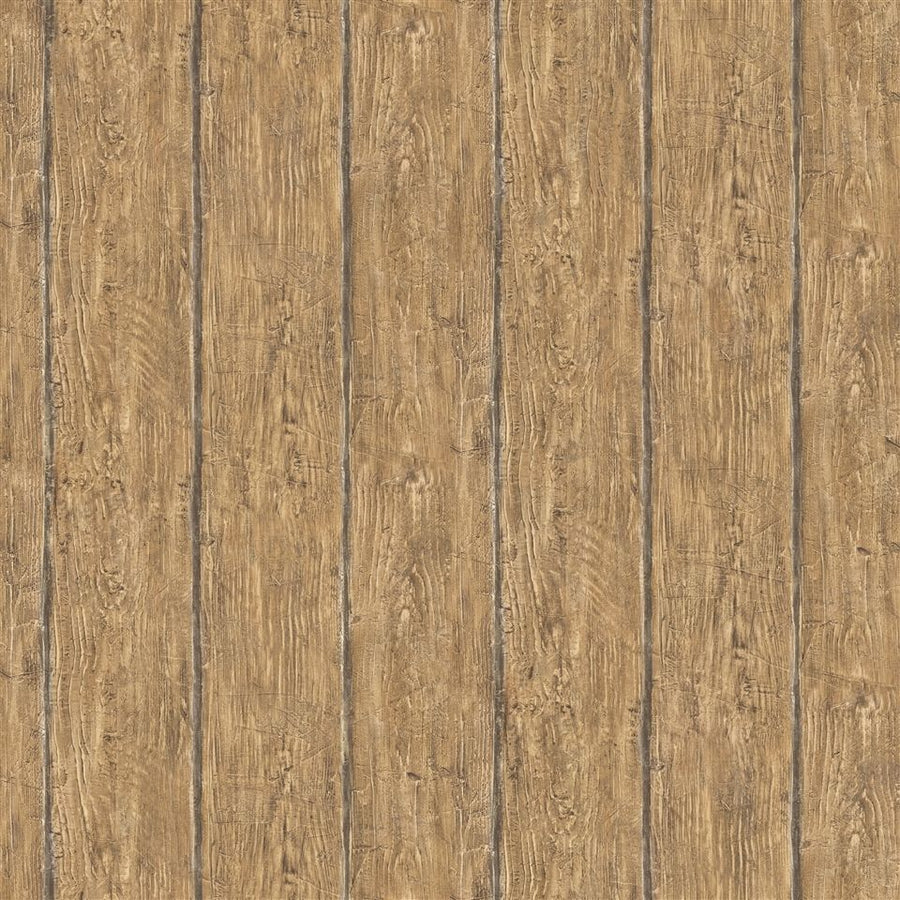 Walnut Brown Worn Wood Brewster Easy Walls Wallpaper - all4wallswall-paper