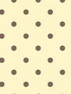Chocolate Brown Polka Dots on Butter Yellow Wallpaper - all4wallswall-paper