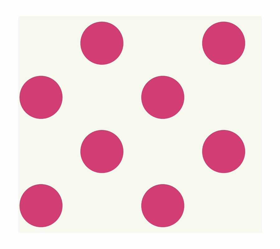 Large Hot Pink Polka Dots On White Wallpaper - all4wallswall-paper