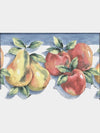 Laser Cut Apples and Pears - Fruit on Blue Wallpaper Border - all4wallswall-paper