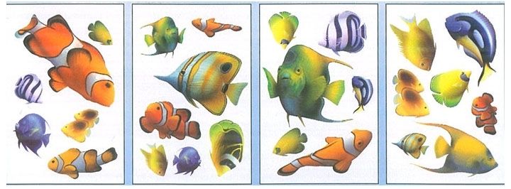 Tropical Fish Peel and Stick Appliques - all4wallswall-paper